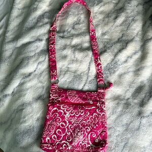 Vera Bradley Crossbody Purse Pink & White